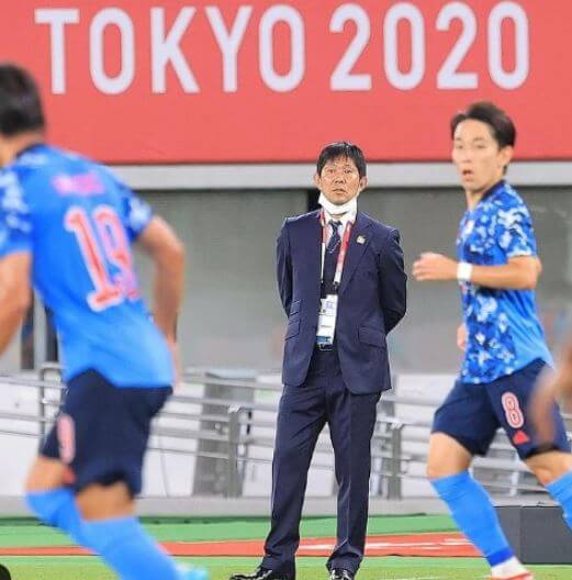 Hajime Moriyasu at the 2020 Tokyo Olympics.